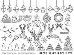 126 Geometric Christmas Clipart Bundle Black And White Etsy Geometric Christmas Clipart Clip Art Le père noël écrire une lettre au père noël. pinterest