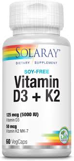 Best vitamin d3 and k2 supplements 2021: Amazon Com Solaray Vitamin D3 K2 For Immune Support Calcium Absorption And Support For Healthy Cardiovascular System Arteries Non Gmo No Soy 60 Ct Health Personal Care