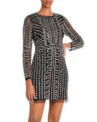 Aidan By Aidan Mattox Long Sleeve Beaded Cocktail Dress In 2020 Romantic Dress Casual Elegant Casual Dress Cheap Cocktail Dresses