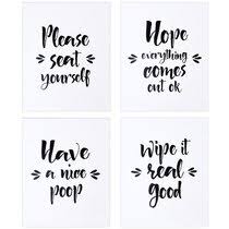 Stratton home décor bathroom rules wall art (set of 3). Powder Room Wall Art Wayfair