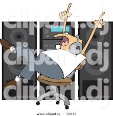 Choose from over a million free vectors, clipart graphics, vector art images, design templates, and illustrations created by artists worldwide! Vector Clipart Of A Cartoon Man Dancing In A Chair While Listening To Music In Front Of Big Speakers By Djart 15813