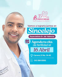 Este 16 de abril el Dr. Jair Valencia, especialista en fertilidad, estará  atendiendo en Sincelejo. Si sueñas con ser mamá o estás buscando  alternativas para lograrlo, esta es tu oportunidad. Agenda tu