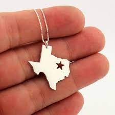 Texas Necklace Personalized Sterling Silver Texas State Etsy Texas Necklace State Necklace Texas State Necklace