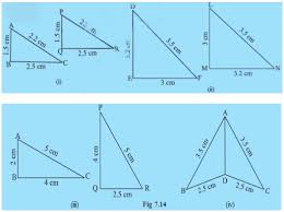 Sss, sas, asa, aas hr 3: In Fig 7 14 Lengths Of The Sides Of The Triangles Are Indicated By Applying The Sss Congruence Rule State Which Pairs Of Triangles Are Congruent In Case Of Congruent Triangles Write The