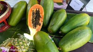 Die tropische papaya kommt einem hobbygärtner nicht so ohne weiteres in den sinn, wenn er auf der suche ist nach einer aufsehenerregenden kübelpflanze. Papaya Frucht Malakor à¸¡à¸°à¸¥à¸°à¸à¸­ Papayabaum Thai Thaifood De