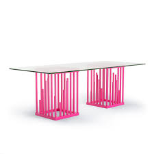 ultra modern dining table neon pink hot