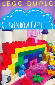 Make A Rainbow Castle With Lego Duplo Blocks Art Activities For Toddlers Preschool Craft Activities Craft Activities For Kids