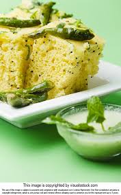 You can also have it as an evening snack. Close Up Chana Dal Dhokla Served With Coconut Chutney