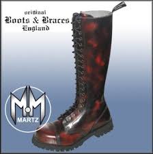 Steelground stellt schuhe auf bestellung mit einer durchschnittlichen lieferzeit von 45 tagen her. Boots Braces 20 Loch Burgundy Stiefel Rangers Rot