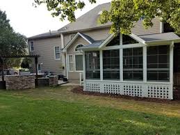 Deckscapes has been building decks for residential customers for more than 15 years. Eze Breeze Screened Porch With T G Wood Floor In Davidson Nc Transitional Exterior Charlotte By Deckscapes Inc Houzz