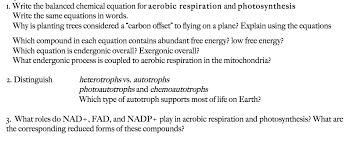Solved Write The Balanced Chemical Equation For Aerobic R Chegg Com