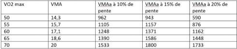 Déterminer la vitesse maximale aérobie (vma) en course à pied afin d'établir des séances d'entraînement adaptées au niveau du pratiquant ainsi que la consommation maximale d'oxygène. La Vitesse Ascensionnelle Va Trail Pei