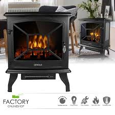 Only 1% of the heat from an electric fireplace is lost, because it is in no way connected to the outside. Geniqua 20 Electric Fireplace Heater Freestanding Log Wood Fire Led Flame Warm Stove Fireplacess Com