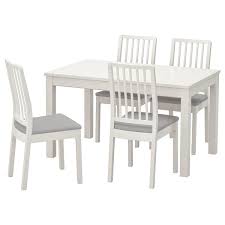 laneberg ekedalen طاولة و4 كراسي أبيض أبيض رمادي فاتح ikea