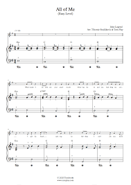 Music notes for individual part sheet music by john legend : Piano Sheet Music All Of Me Easy Level Solo Piano 1 Legend John