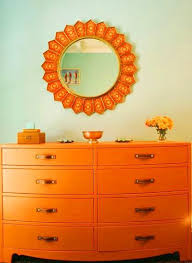 Black And Orange Dresser Color Watch Exactly 1 2 Way Between Red And Yellow Cococozy Orange Furniture Orange Decor Orange Dresser