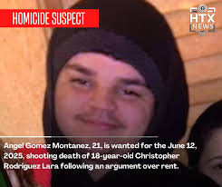 UPDATE: Suspect is in custody. Wanted for Murder: Angel Gomez Montanez The  Harris County Sheriff's Office is asking for the public's help in locating  Angel Gomez Montanez (DOB: 01/18/2004), who is wanted