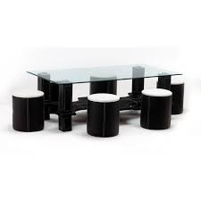 Somebody is very lucky to get them. Luxor Faux Leather Chrome Glass Table W 6 Stools Freedom Homestore