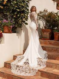 Long Sleeve Crepe Mermaid Wedding Dress Moonlight Collection J6774 Long Sleeve Mermaid Wedding Dress Moonlight Wedding Dress Elegant Wedding Dress