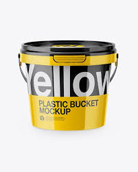 Glossy Plastic Bucket Mockup High Angle Shot In Bucket Pail Mockups On Yellow Images Object Mockups Mockup Free Psd Mockup Mockup Psd