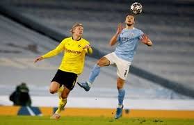 Manchester city also want to sign haaland to replace the outgoing sergio aguero. Man City 2 1 Dortmund Erling Haaland Sent Ruben Dias Flying In Champions League Tie Givemesport