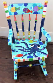 Kids Sea Creatures Rocker Child S Sea Life Rocker Etsy Kids Rocking Chair Painted Kids Chairs Painted Rocking Chairs