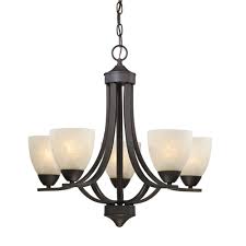 5 Light Chandelier With Alabaster Glass In Bronze 222 78 Destination Lighting