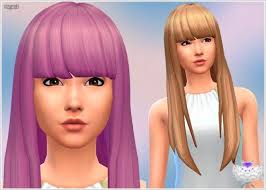 Super Long Hair With Short Bangs At David Sims Sims 4 Updates Hairstyles With Bangs Long Hair Styles Short Bangs