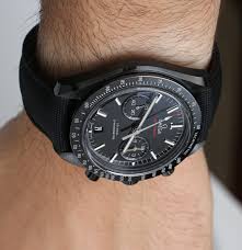 It measure 44mm not including crown and lugs. Omega Speedmaster Co Axial Chronograph Dark Side Of The Moon Black Ceramic Watch Review Page 2 Of 2 Ablogtowatch