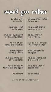 Would You Rather Wednesday Things To Do At A Sleepover What To Do When Bored This Or That Questions