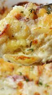 Creamy Garlic Parmesan Potatoes Dauphinoise Potatoes Recipe Potato Side Dishes Cooking Recipes Garlic Parmesan Potatoes