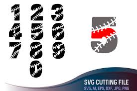 Download Numbers From 0 9 In A Baseball Style Cutting File Graphic By Vector City Skyline Creative Fabrica SVG Cut Files