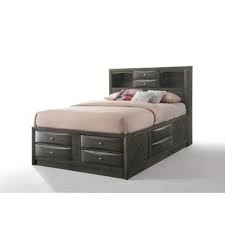 Acme Furniture Ireland Gray Oak Storage Eastern King Bed 22696ek The Home Depot In 2020 Platform Bed With Storage Storage Bed Queen Furniture Ireland