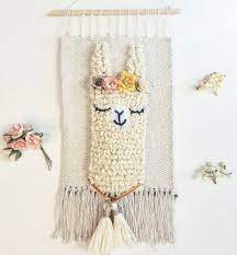 This is step by step di. L Size Llama Sleepy Eyes Wallhanging Woven Wall Decor Nursery Etsy In 2021 Weaving Projects Crochet Wall Hangings Weaving Wall Hanging