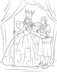 Walking around in the land of oz in the wizard of oz coloring page : Dorothy With Glinda The Good Witch Of The North Coloring Page Free Printable Coloring Pages For Kids