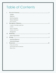 It helps provide an overview of what readers can expect to read within the business plan. Table Of Contents With Images Table Of Contents Table Of Contents Format Key To Success