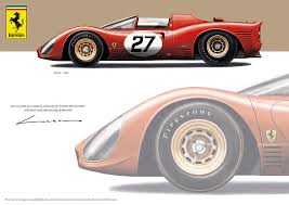 Their car was taken out by an accident in the ninth hour of the competition. Ferrari 330 P3 1966 Digital Art By Luc Cannoot