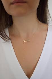 Engrave your name onto this lovely 14k gold classic name necklace. 14k Solid Gold Name Necklace Name Necklace Gold Name Etsy In 2020 Gold Name Necklace Name Necklace Gold Necklace