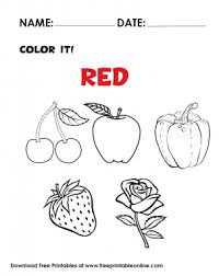 There are three main categories of colors: Color It Red Worksheet Coloring Page