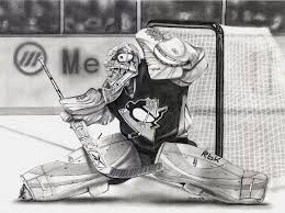 That typically indicates that night's starting goalie, and it appears peter deboer will. Marc Andre Fleury Drawing By Adam Acosta
