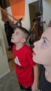 On the eve of October 1st, our king arrives!🎃Hail to the Pumpkin  King!🖤#fyp #spookyseason #pumpkinseason #king #halloween #halloweenishere  #trending #viralvideo #funny #twins #happyhalloween #october