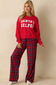 Z Supply Haute Red Hangout Plaid Pajama Pants | Red Dress