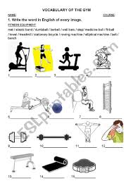 Best gym equipment fully reviewed. Vocabulary Of The Gym Fitness Equipment Esl Worksheet By Thisisphysicaleducation