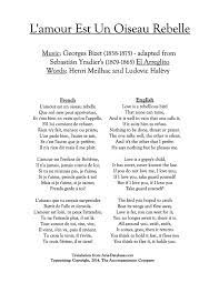 L'amour est un oiseau rebelle (habanera). L Amour Est Un Oiseau Rebelle The Accompaniment Company