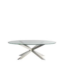 22 l nina coffee table one of a kind natural amethyst crystal metal base modern. Cognac Coffee Table In Chrome With Oval Crystal Top Hire Furniture And Tableware Hire From Options Greathire London