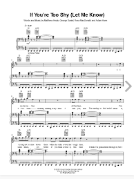 The 1975 If You Re Too Shy Let Me Know Sheet Music In D Major Download Print In 2020 Sheet Music Piano Sheet Music The 1975