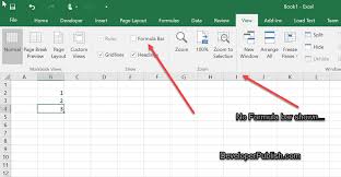 How To Show Or Hide Formula Bar In Microsoft Excel 2016 Developer Publish