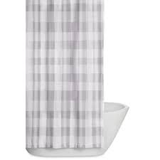 Truly Soft Everyday Buffalo Plaid Grey 72 In Grey And White Shower Curtain Sc2093gy 6200 The Home Depot