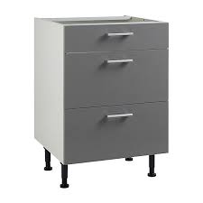 Faites le plein d'idées pour tous vos projets de décoration et d'aménagement de la maison et du castorama france. Meuble De Cuisine Spicy Gris Facade 1 Tiroir 2 Casseroliers Caisson Bas L 60 Cm Castorama