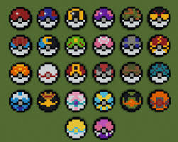 The poké ball is a sphere. I Made All The Pokeballs Pixel Art In Minecraft More Coming Soon Pokemon